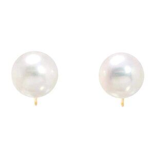 Akoya Pearl 8.5mm Earrings Pierced 18K YG 750